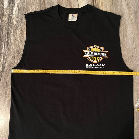YAZBEK Harley Davidson Sleeveless T-Shirt Tank Size Large Black Belize - Picture 13 of 15